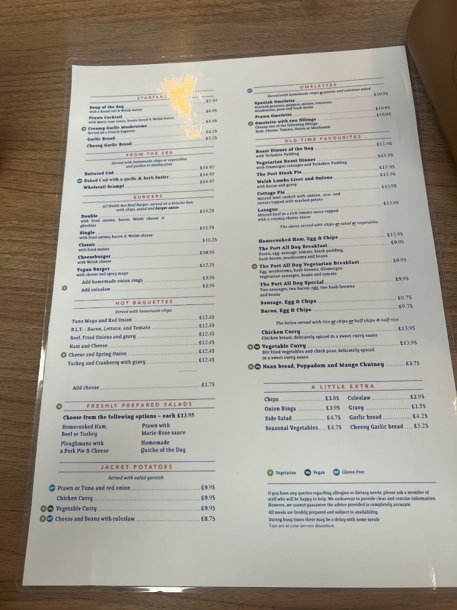 Menu The Port Cafe Deli & Restaurant-1