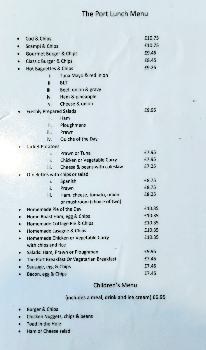 Menu The Port Cafe Deli & Restaurant-7